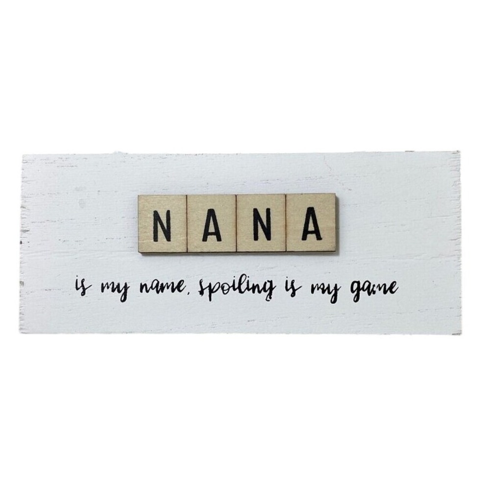 Eccolo Nana is My Name Spoiling is My Game Wood Sign Blocks Decor‎ Gift
